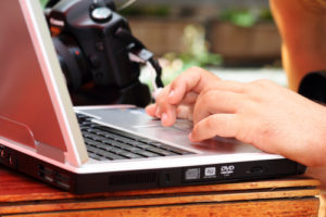 Laptop Typing Closeup