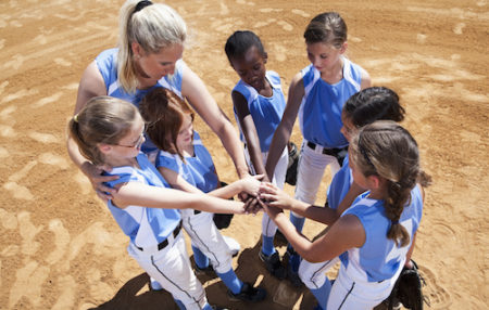 Softball Team Huddle