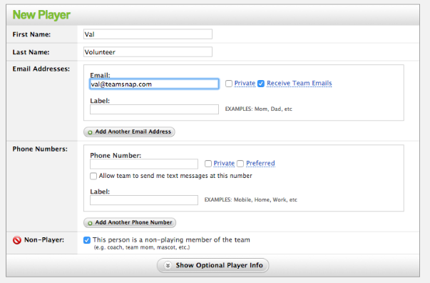 Using TeamSnap to Manage Volunteers