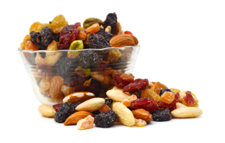 bowl of nuts and dried fruit