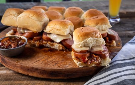 photo of sausage slider sandwiches