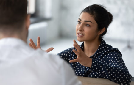 person talking with their hands