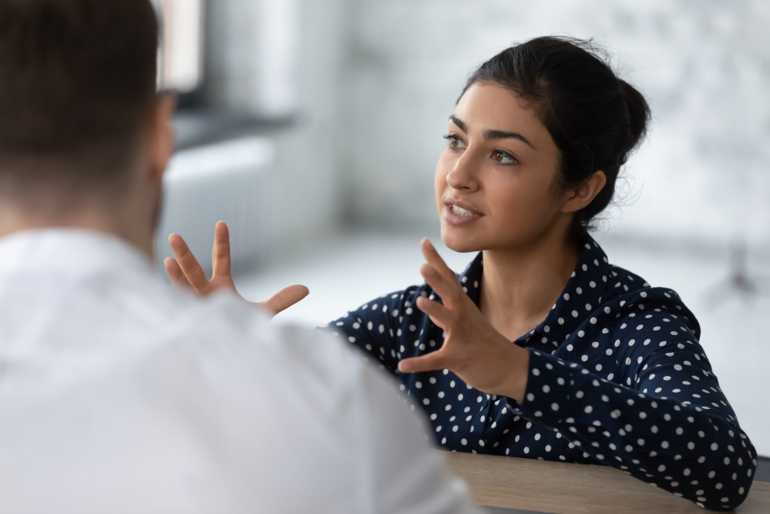 person talking with their hands